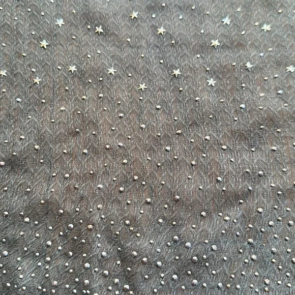Sage Green Lightweight Scarf with Star Stud Detailing - Picture 2 of 3